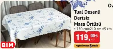 TUAL DESENLİ DERTSİZ MASA ÖRTÜSÜ TUAL DESENLİ DERTSİZ MASA ÖRTÜSÜ